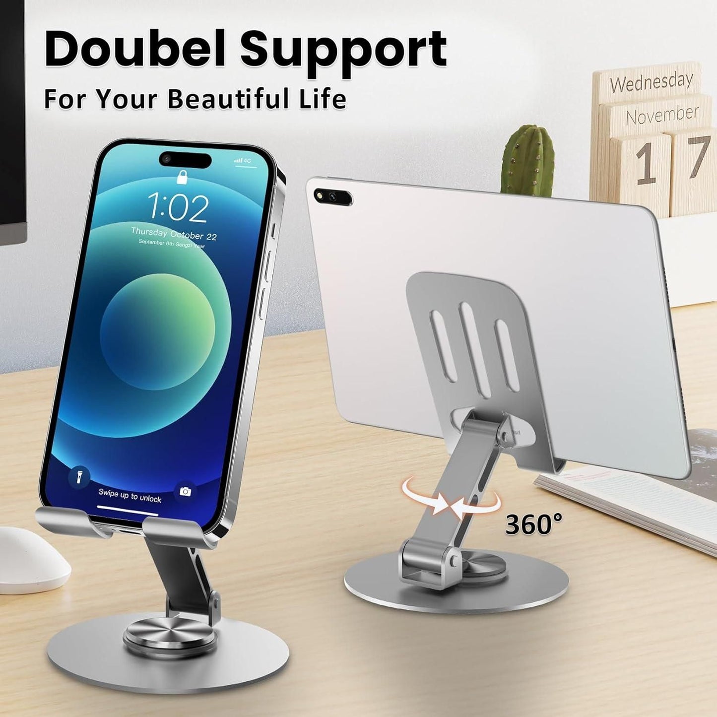 Aluminium 360 degree Rotatable Phone/Tablet Stand