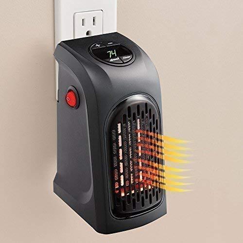 400W Portable Plug -In Wall Heater– Mini Electric Space Heater with Adjustable Thermostat & Digital Display